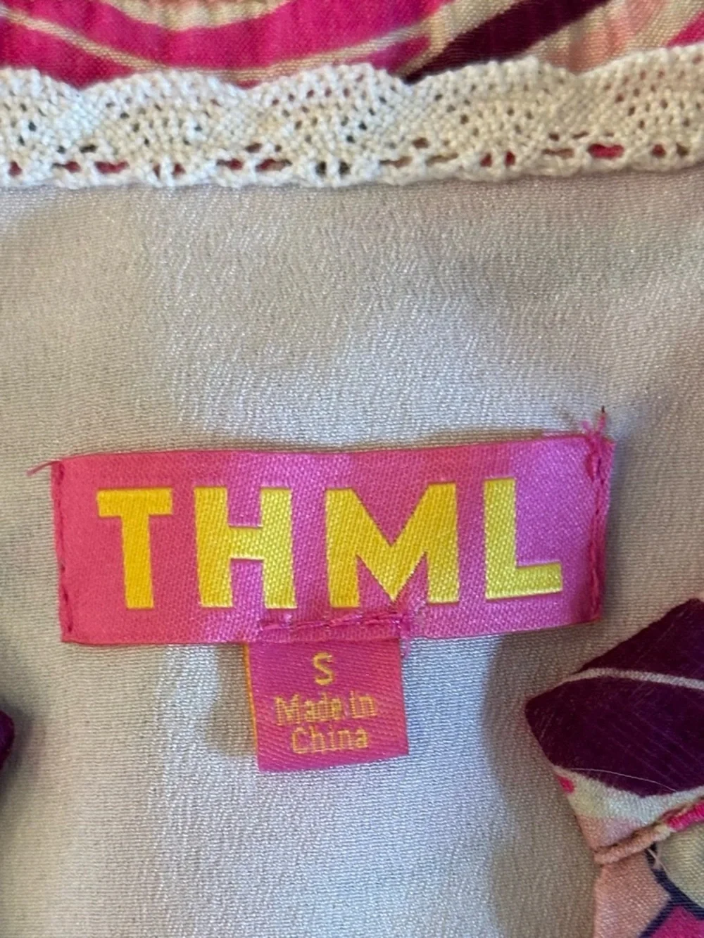 THML | Pink Floral Drop Waist Dress Sz S EUC - Picture 6 of 9